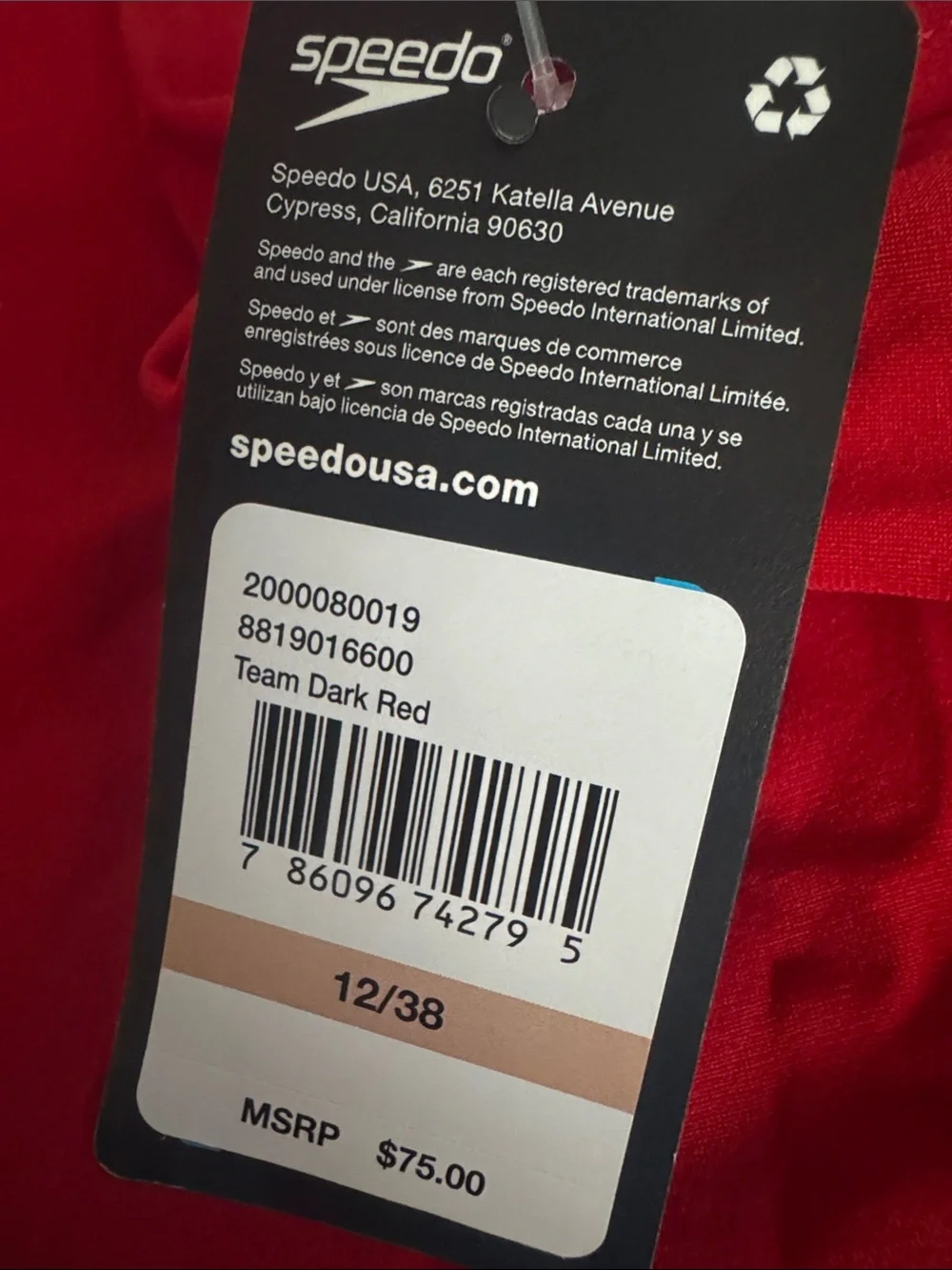 SPEEDO SOLID ENDURANCE FLYBACK Performance Training Swimsuit SZ 12 / 38 NWT - Picture 2 of 6
